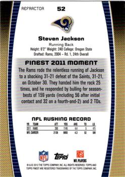 2012 Finest - Prism Refractors #52 Steven Jackson Back