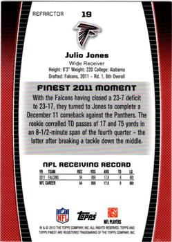 2012 Finest - Refractors #19 Julio Jones Back