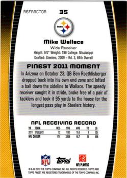 2012 Finest - Refractors #35 Mike Wallace Back