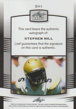 2012 Leaf Draft - Autographs Red #SH1 Stephen Hill Back