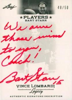 2012 Leaf Vince Lombardi Legacy - Autographs Red Ink #PABS1 Bart Starr Front