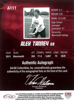 2012 SAGE HIT - Autographs #A111 Alex Tanney Back