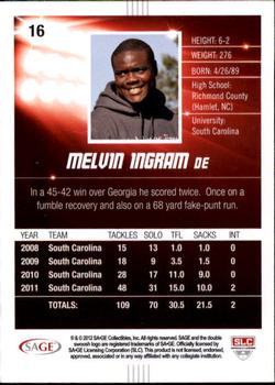 2012 SAGE HIT - Gold #16 Melvin Ingram Back