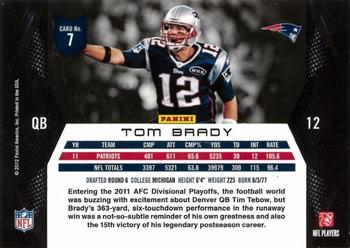 2012 Panini Momentum #7 Tom Brady Back