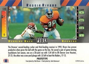 1993 Pro Set Power - Prototypes #138 Reggie Rivers Back