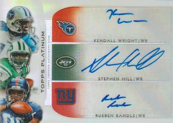 2012 Topps Platinum - Rookie Autographs Triple #TA-WHR Kendall Wright / Stephen Hill / Rueben Randle Front