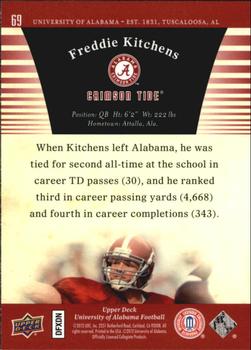 2012 Upper Deck University of Alabama #69 Freddie Kitchens Back