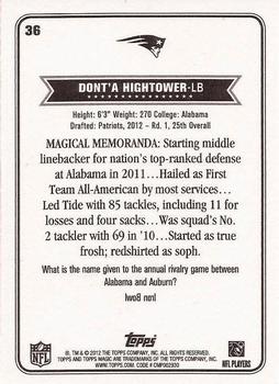 2012 Topps Magic #36 Dont'a Hightower Back