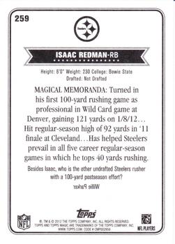 2012 Topps Magic #259 Isaac Redman Back