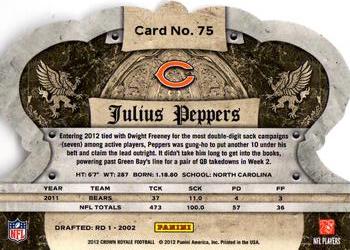 2012 Panini Crown Royale #75 Julius Peppers Back