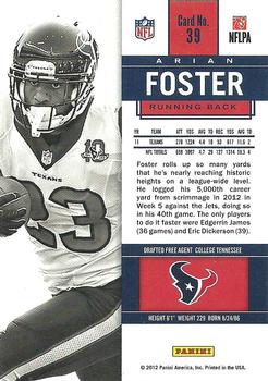 2012 Panini Contenders #39 Arian Foster Back