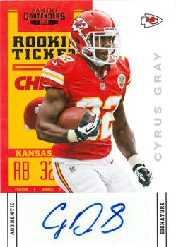 2012 Panini Contenders #121 Cyrus Gray Front