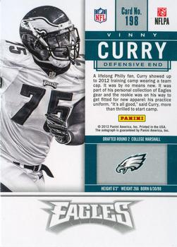 2012 Panini Contenders #198 Vinny Curry Back