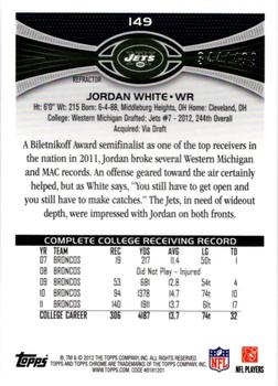 2012 Topps Chrome - Camo Refractors #149 Jordan White Back