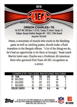 2012 Topps Chrome - Refractors #89 Orson Charles Back