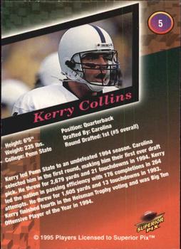 1995 Superior Pix #5 Kerry Collins Back