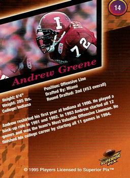 1995 Superior Pix - Autographs #14 Andrew Greene Back