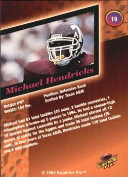 1995 Superior Pix - Autographs #19 Michael Hendricks Back