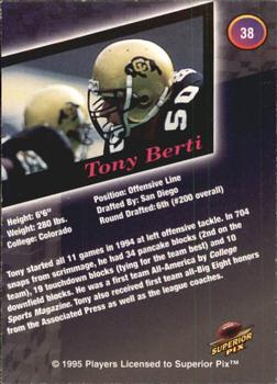 1995 Superior Pix - Autographs #38 Tony Berti Back