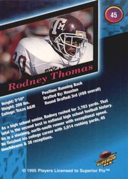 1995 Superior Pix - Autographs #45 Rodney Thomas Back