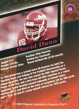 1995 Superior Pix - Autographs #55 David Dunn Back