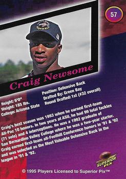 1995 Superior Pix - Autographs #57 Craig Newsome Back