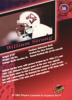 1995 Superior Pix - Autographs #58 William Strong Back