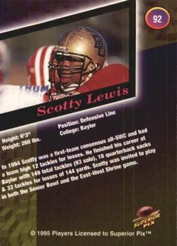 1995 Superior Pix - Autographs #92 Scotty Lewis Back