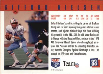 1991 Quarterback Legends #33 Gifford Nielsen Back