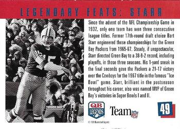 1991 Quarterback Legends #49 Bart Starr Back