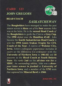 1991 JOGO #123 John Gregory Back