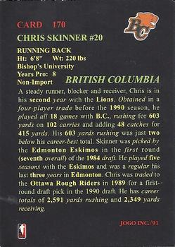 1991 JOGO #170 Chris Skinner Back