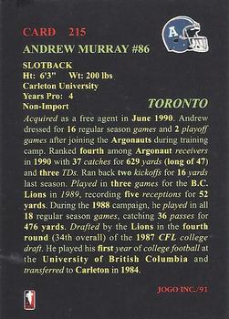 1991 JOGO #215 Andrew Murray Back