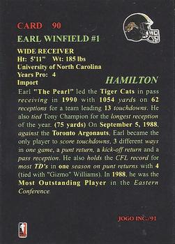 1991 JOGO #90 Earl Winfield Back