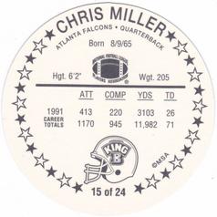 1992 King B Discs #15 Chris Miller Back