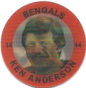 1984 7-Eleven Super Star Sports Coins: East Region #V D Ken Anderson Front