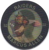 1984 7-Eleven Super Star Sports Coins: East Region #VIII D Marcus Allen Front