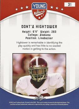 2012 Leaf Young Stars #31 Dont'a Hightower Back