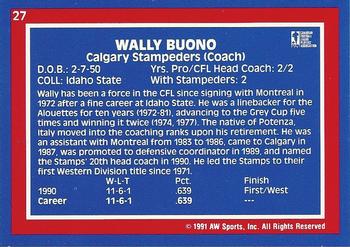 1991 All World CFL #27 Wally Buono Back
