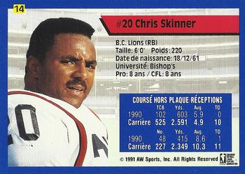 1991 All World CFL French #14 Chris Skinner Back
