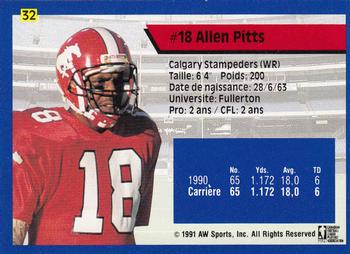 1991 All World CFL French #32 Allen Pitts Back