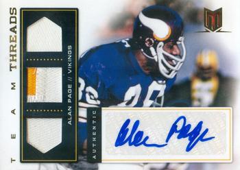 2012 Panini Momentum - Team Threads Triple Jerseys Prime Signatures #16 Alan Page Front