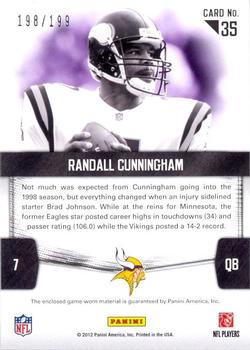 2012 Panini Certified - Fabric of the Game #35 Randall Cunningham Back