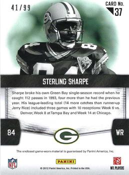 2012 Panini Certified - Fabric of the Game #37 Sterling Sharpe Back
