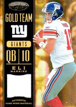 2012 Panini Certified - Gold Team Materials #12 Eli Manning Front