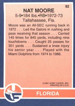 1991 Hoby Stars of the SEC #92 Nat Moore Back