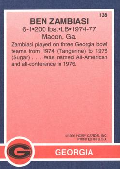 1991 Hoby Stars of the SEC #138 Ben Zambiasi Back