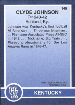 1991 Hoby Stars of the SEC #145 Clyde Johnson Back