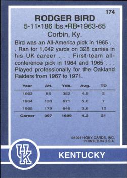 1991 Hoby Stars of the SEC #174 Rodger Bird Back