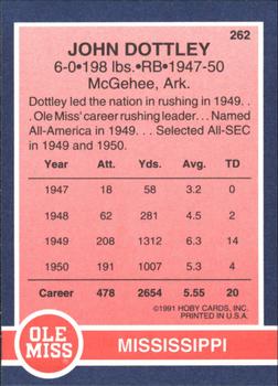 1991 Hoby Stars of the SEC #262 John Dottley Back
